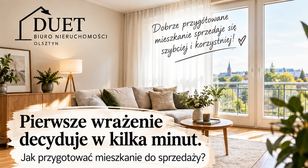 Pierwsze wrażenie decyduje w kilka minut. Jak przygotować mieszkanie do sprzedaży? pierwsze wrazenie olsztyn duet