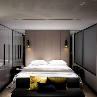 bed with white bed sheet and pillowcase set